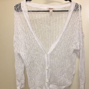 White Button-Up Cardigan